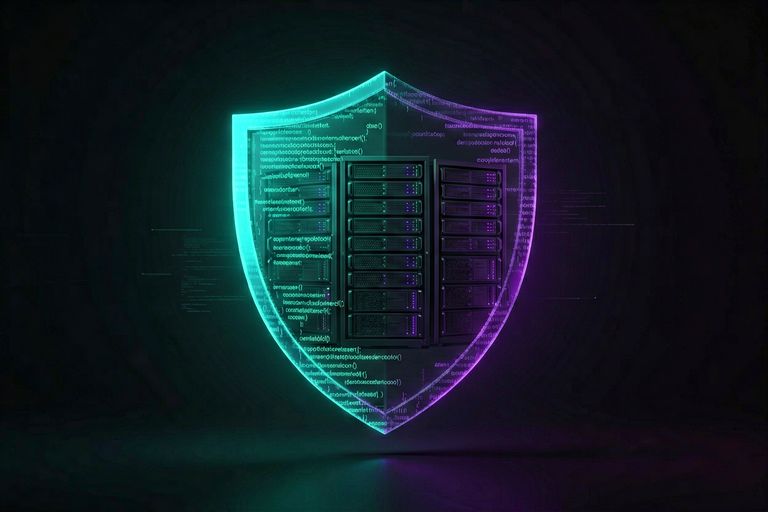 安全与部署的暗色抽象概念图